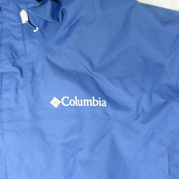 Columbia Rain Jacket Mens XXL Blue Waterproof Hood Wind Light Pack Watertight II - Picture 7 of 12